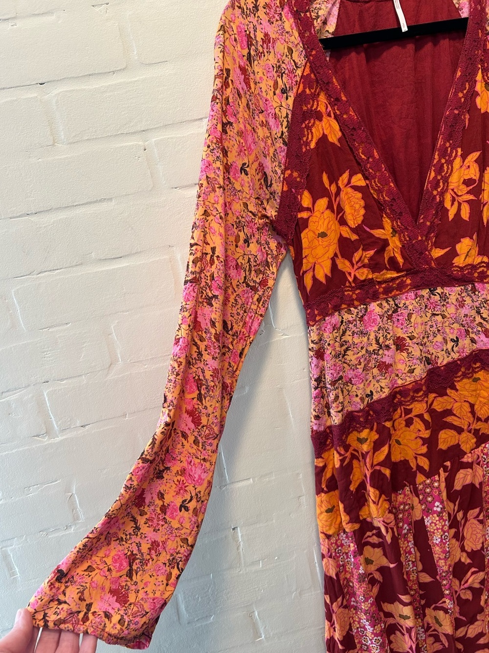 Free People Tilda Femme Combo Floral Faux Wrap Maxi Dress Size Small - Picture 5 of 13